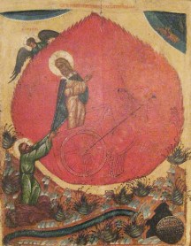Icon Elijah ascending to heaven